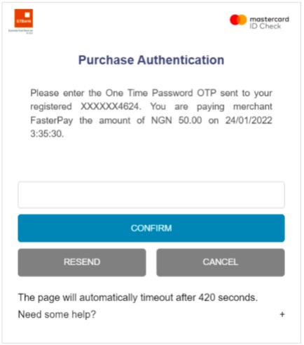 Bank Transfer Nigeria OTP